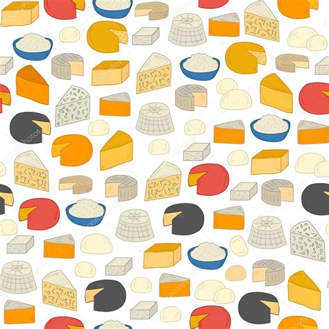 Seamless Cheese Background Stock Vector Petitelili