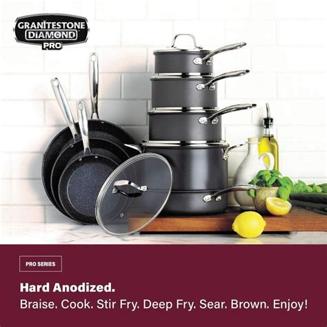 Granitestone Diamond PRO Hard Anodized 13 Pieces Aluminum Non Stick