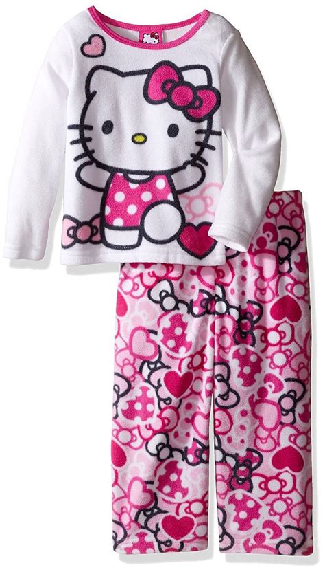 Hello Kitty Girls 2 Piece Fleece Pajama Set Clothing