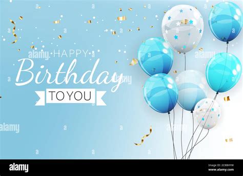 Birthday Invitation Background With Balloons Vector Illustration Stock