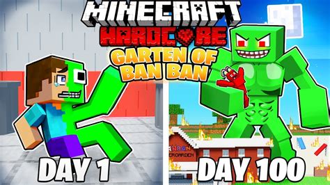 I Survived 100 DAYS As The GARTEN Of BANBAN In HARDCORE Minecraft