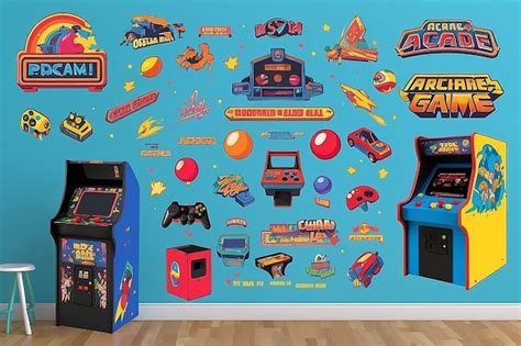 Premium Photo | Retro Arcade Game Room Wall Decals