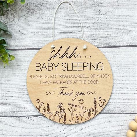 Shh Baby Sleeping Door Hanger Svg Etsy