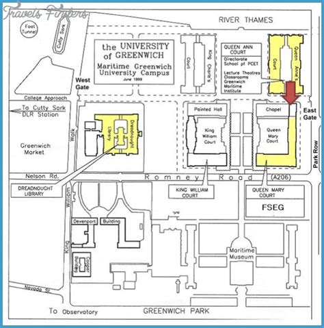 Greenwich University Campus Map - TravelsFinders.Com