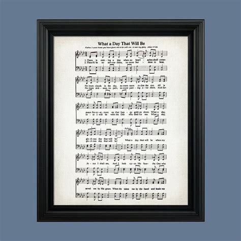 What A Day That Will Be Hymn Print Sheet Music Art Hymn Etsy