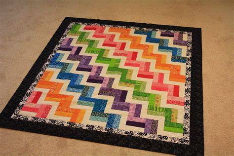 Bright Colored Rainbow Rail Fence Quilt I Love This Framed In The