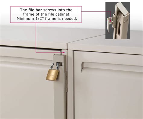 File Cabinet Locking Bar With Drill Bit Beige 46 Long For Use On A 4