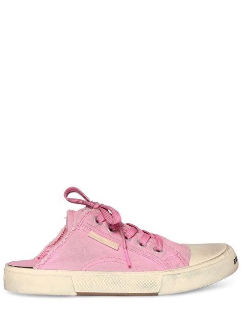 Balenciaga 20mm Paris Cotton Mule Sneakers In Pink Lyst