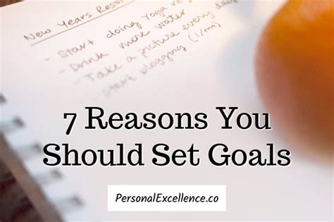 Important Reasons Why You Should Set Goals Personal Excellence