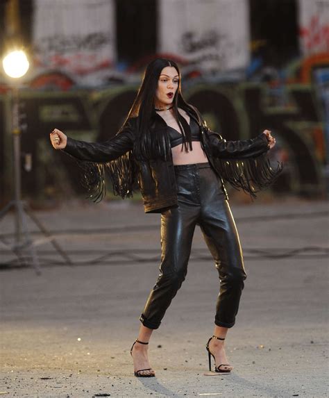 Jessie J in Leather on Masterpiece set -23 | GotCeleb