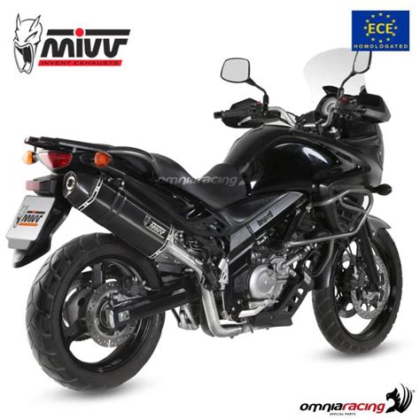 Mivv Exhaust Slip On Speed Edge Approved Black Steel Suzuki Dl650