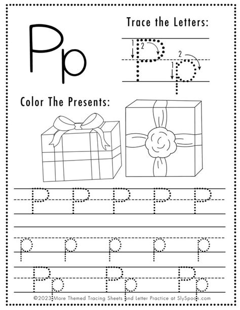 Joyful Learning: Free Printable Christmas-Themed Letter P Worksheets and Coloring Pages - P is ...