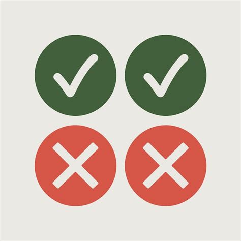 Checkmark And Wrong Icon Isolated On White Background Premium Ai