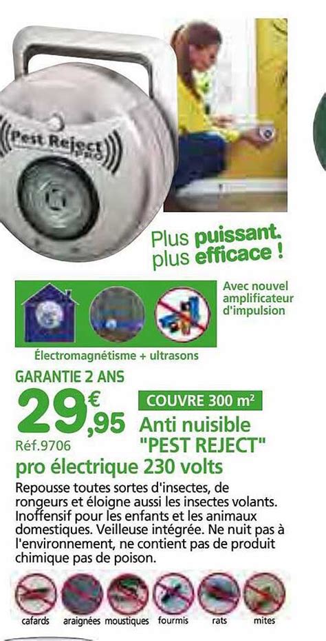 Offre Anti Nuisible Pest Reject Pro Lectrique Volts Chez