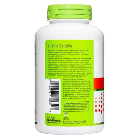 NutriBiotic Sodium Ascorbate 8 oz. Crystalline Powder