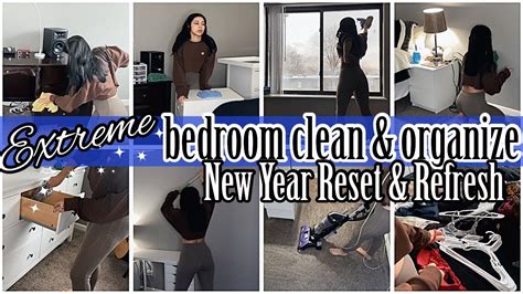 EXTREME BEDROOM DEEP CLEAN ORGANIZE PT 1 BEDROOM NEW YEAR RESET