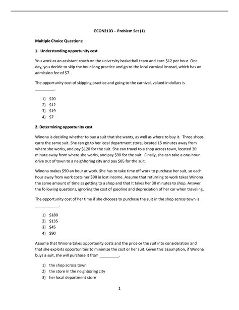 SOLUTION Econ2103 Problem Set 1 Studypool