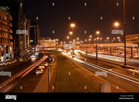 Heavy Traffic In Dubai Sharjah Road Al Ittihad Road In Rush Hour