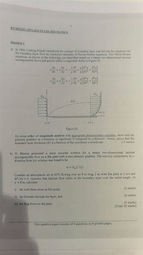 Solved Question A In 1904 Ludwig Prandtl Introduced The Chegg