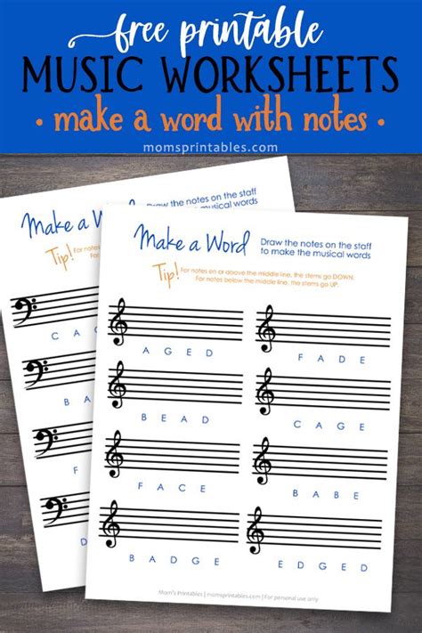 Two Music Worksheets With The Words Make A Word With Notes