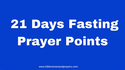 Days Fasting Prayer Points