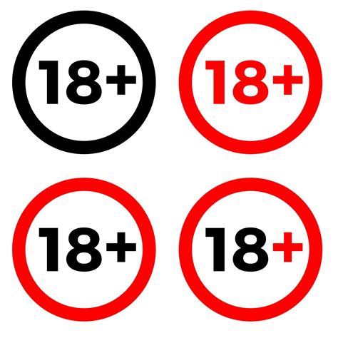 Under 18 Sign Warning Symbol Over 18 Only Censored Eighteen Age Older