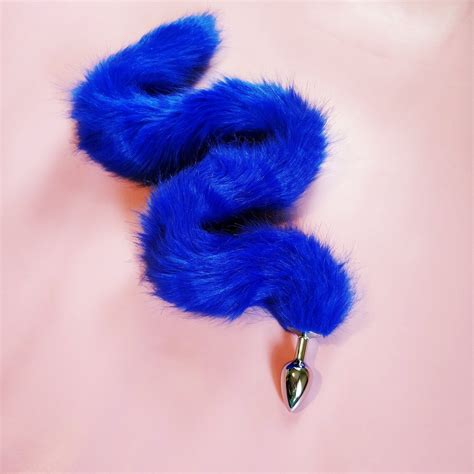 Butt Plug Fox Tail Blue Butt Plug Ddlg Sex Toys Butt Plugs Etsy