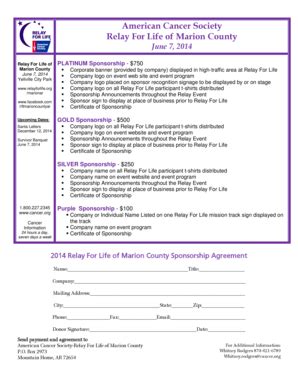 Fillable Online Relay Acsevents Commitment Form Dupage Region Pub