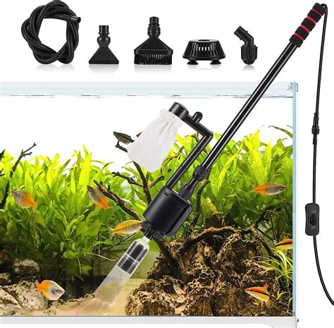 Aqqa Aquarium Gravel Cleaner Siphon Kit6 In 1 Electric Vacuum Fish