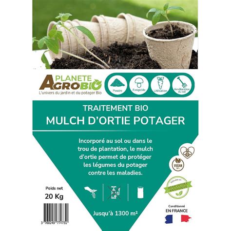 Mulch d ortie spécial potager 20kg Planète Agrobio