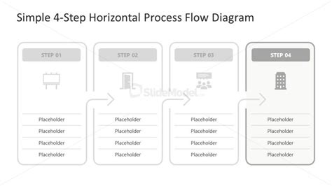 Step 4 4 Step Horizontal Process Flow Diagram Powerpoint Template