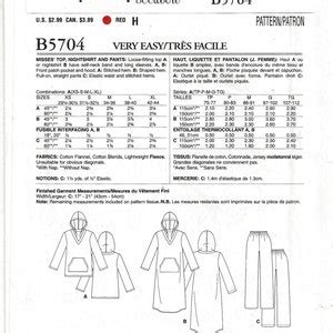 Butterick B5704 Sewing Pattern Misses Very Easy Loose Fitting Top