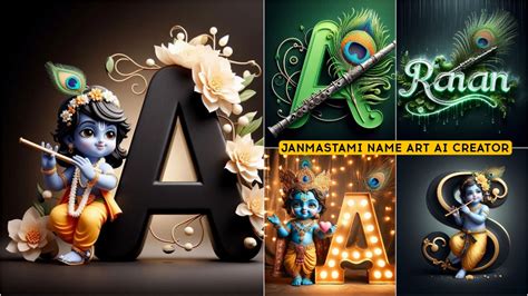 Krishna Janmashtami First Letter 3D Name Ai Image Creator Prompts Free