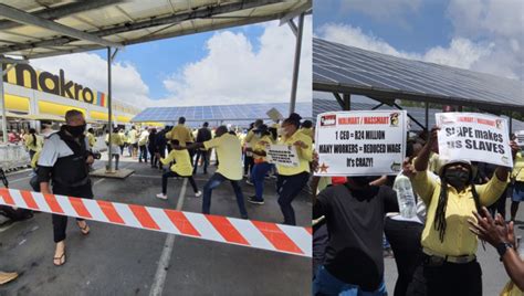 Massmart Workers Gather At The Makro In Woodmead