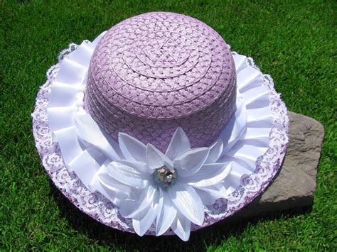 Girls Easter Hat Tea Party Hat Girls Sun Hat Lavender