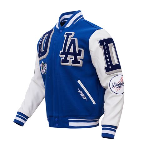 Mlb Los Angeles Dodgers Mashup Mens Rib Wool Varsity Jacket Dodger B