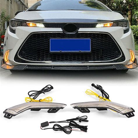 For Toyota Corolla Le Front Bumper Led Daytime Running Drl Fog