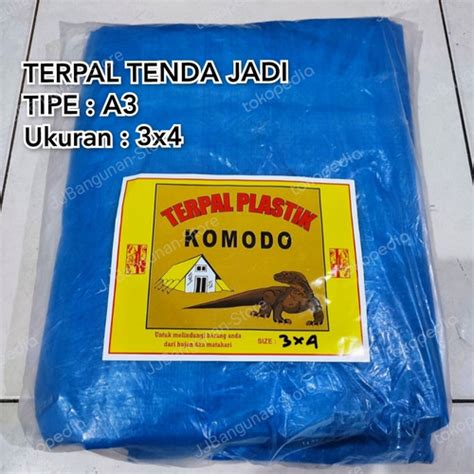 Jual TERPAL TENDA JADI Ukuran 3x4 Tipe A3 TERPAL PLASTIK BIRU TENDA