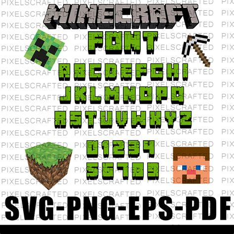 Minecraft Font SVG, Minecraft Alphabet, Minecraft Letters – PixelsCrafted