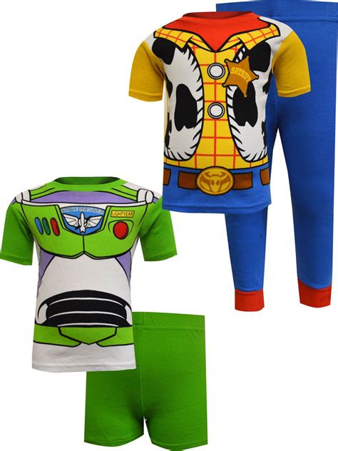 Disney Boys Toy Story Buzz Lightyear And Woody Toddler Cotton 4 Pc