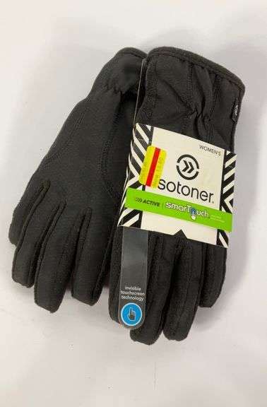 Womens Isotoner Smart Touch Gloves Black M L New With Tags Hash