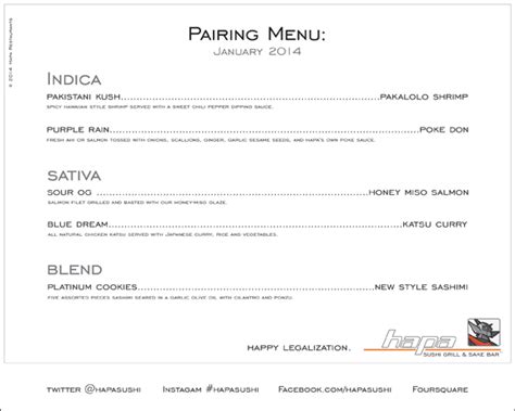 Colorado Restaurant Celebrates Pot Legalization With Paranoia Reducing Pot Pairing Campaign