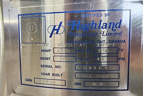 Used Sold USED 80 GALLON JACKETED TANK REACTOR 316 STAINLESS STEEL