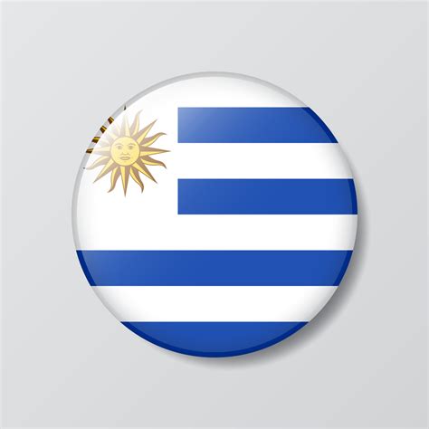 Glossy Button Circle Shaped Illustration Of Uruguay Flag 16873749