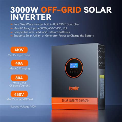 Inversor Solar 3000 W 24 V 3000 Vatios De Onda Sinusoidal Pura