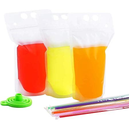 Amazon Pack Disposable Plastic Drink Pouches Bags Oz With