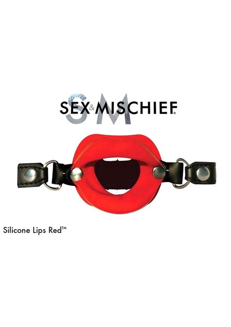 Sex And Mischief Silicone Lips Open Mouth Gag Red Spice Sensuality