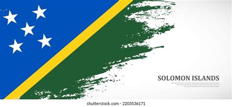 National Flag Solomon Islands Textured Brush Stock Vector Royalty Free