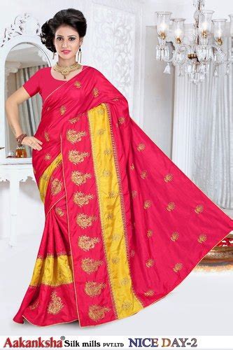 Cotton Casual Wear Sana Silk Designer Embroidery Sarees Packaging Type