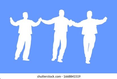 Greek Evzone Dancing Vector Silhouette Isolated Stock Vector Royalty